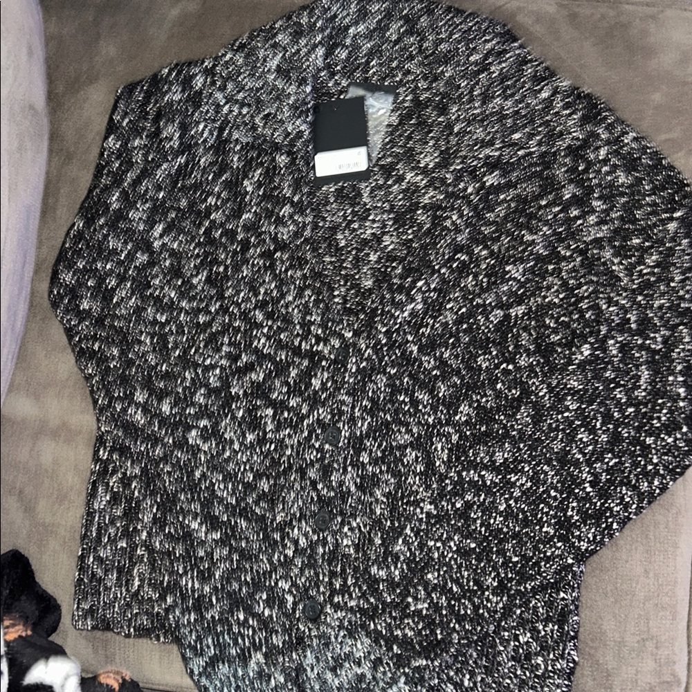 ATM-Black and White Knit Cardigan
